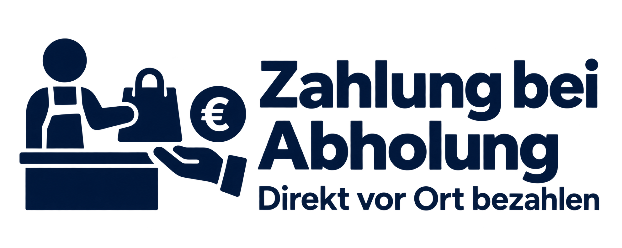 Zahlungsinformationen zu Zahlungsaufkleber, Direktzahlung, Euro-Symbol, Kassenpiktogramm